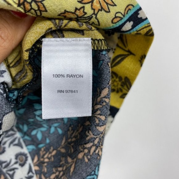 J.Jill Medium Blouse Floral Multicolor Long Sleeve - Picture 7 of 8